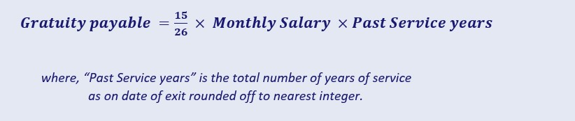Gratuity payable formula Actuarial valuation of Gratuity report